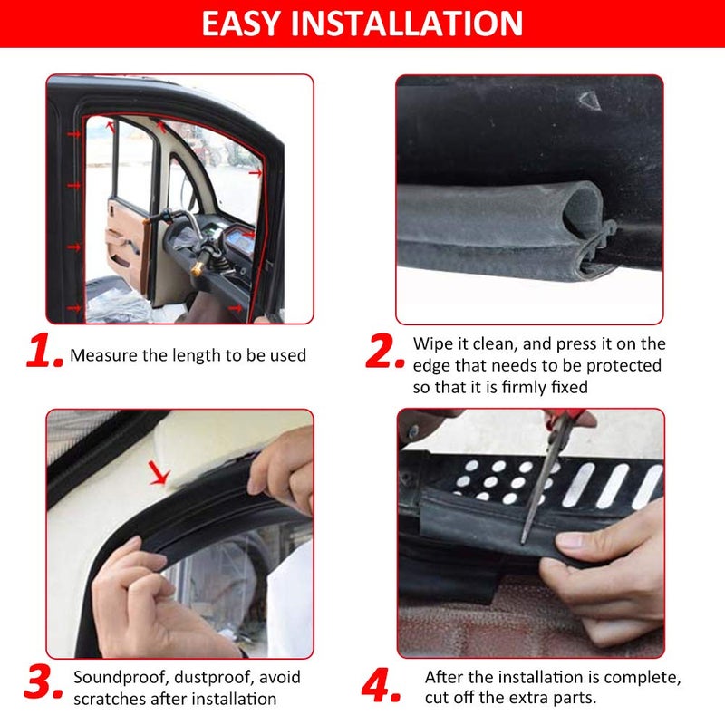 DGSL Car Weather Stripping, 20Ft Automotive Door Seal Strip with Side Bulb Rubber Seal for Cars, Boats, Trucks, RVs - Image 5